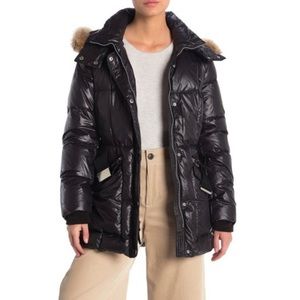 Andrew Marc Genuine Coyote Fur Trim Puffer…